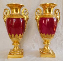 Empire | GSLR Antiques Paire De Vases Empire En Porcelaine De Paris