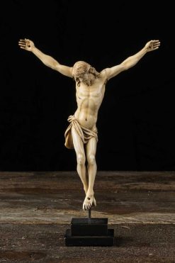 Xviie Siecle | Spectandum Christ Crucifie Tres Finement Sculpte En Ivoire, Ecole Flamande 17E Siecle