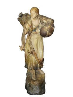 Ceramiques, Porcelaines | Antiquités Christophe Rochet Femme Porteuse De Cruche, Terre Cuite Par Goldscheider