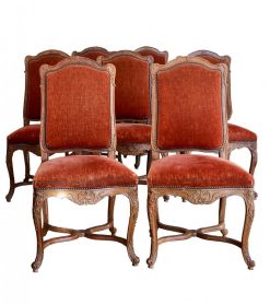 Louis Xv | Galerie Pellat de Villedon Ensemble De Huit Chaises En Bois Naturel