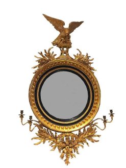 Miroirs, Trumeaux | Richard Redding Antiques Miroir De Style Regency Equipe D'Une Paire De Candelabres A Deux Lumieres