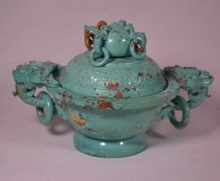 Arts D'Asie | Conservatoire Sakura Brule-Parfums En Turquoise Sculptee De Dragons, Chine Periode Qing