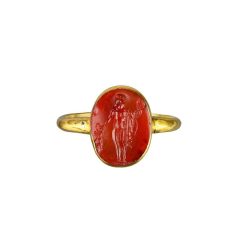 Xviie Siecle | Matthew Holder Bague En Or Sertie D'Une Intaille En Cornaline Du Dieu Romain Mercure