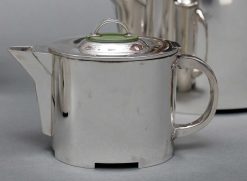 Annees 50-60 | Emmanuel Redon Silver Fine Art C. Fjerdingstad - Service A The Cafe Moderniste En Argent Massif Circa 1950