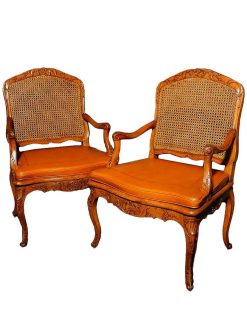 Louis Xv | Antiquités Olivier Alberteau Paire De Fauteuils Cannes Estampilles Drouilly