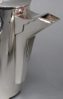 Annees 50-60 | Emmanuel Redon Silver Fine Art C. Fjerdingstad - Service A The Cafe Moderniste En Argent Massif Circa 1950