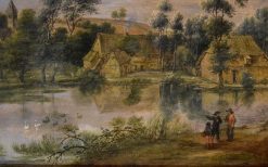 Louis Xiii | Antichità Castelbarco Lucas Van Uden (1595 - 1673) Paysage De Colline Avec Etang