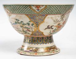 Arts D'Asie | Tora Tori Grande Coupe En Porcelaine Sur Pied-Douche De Kyoto