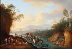 Xviiie Siecle | Jan Muller Deux Paysages Animes - Joseph Orient (1677-1747)