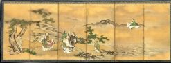 Arts D'Asie | Tora Tori Paravent Japonais A 6 Panneaux Par Kano Tanshin (1653-1718)