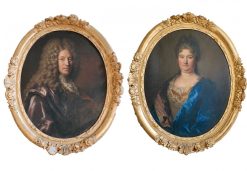 Regence | Galerie Pellat de Villedon Paire De Portraits Representants Un Homme Et Une Femme De Qualite