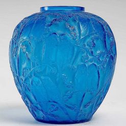 Verrerie, Cristallerie | BG Arts 1919 Rene Lalique - Vase Perruches Bleu Electrique