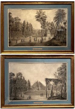 Nouveautes | Galerie Theunissen & de Ghellinck Paire De Vues Du Parc De Bruxelles En 1798