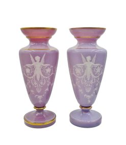 Verrerie, Cristallerie | Anne Besnard Paire De Vases En Opaline, Xixe Siecle