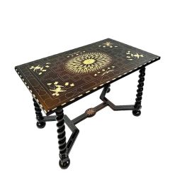 Nouveautes | Robin Kowalski Antiques Table De Milieu Du Xviiie Siecle En Bois Noirci Incruste D'Os