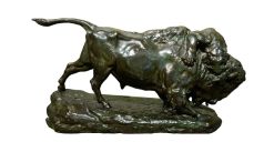 Nouveautes | Castellino Fine Arts Lionne Attaquant Un Bison - Georges Gardet (1863-1939)