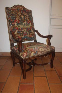 Regence | Didascalies Important Fauteuil A Dossier Plat, Epoque De La Regence, Xviiie