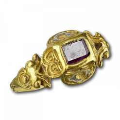 Xvie Siecle Et Avant | Matthew Holder Bague Renaissance En Or Et Email Sertie D'Un Rubis