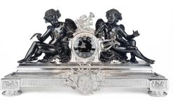 Louis Xvi | Robin Kowalski Antiques Christofle Paris - Importante Pendule De Cheminee En Bronze Argente