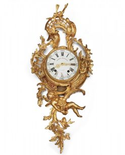 Louis Xv | Richard Redding Antiques Pendule De Cartel Louis Xv En Bronze Dore Signee Charles Baltazar