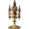 Art Sacre, Objets Religieux | Le jardin des Moines Monstrance Reliquaire Neo-Gothique A Trois Cylindres, 19E Siecle