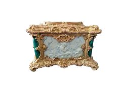 Objets De Vitrine | Antiquités Biau Boite En Malachite, Bronze Et Porcelaine Epoque Napoleon Iii