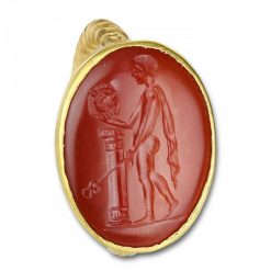 Bijouterie, Joaillerie | Matthew Holder Bague En Or Avec Une Intaille En Cornaline D'Hermes Kriophoros, 1Er Siecle Av Jc