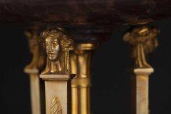 Restauration | Phidias Antiques Paire D'Atheniennes En Bronze Dore Et Marbre