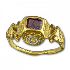 Xvie Siecle Et Avant | Matthew Holder Bague Renaissance En Or Et Email Sertie D'Un Rubis