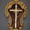 Art Sacre, Objets Religieux | Antiquités Christophe Rochet Christ En Ivoire Dans Son Cadre En Bois Dore