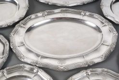 Argenterie Et Orfevrerie | Emmanuel Redon Silver Fine Art Gustave Odiot Set De Dix Plats En Argent Massif Xixe Siecle