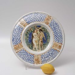 Ceramiques, Porcelaines | Galerie Latham Adam Et Eve Grand Plat En Faience De Maurice Savin (1894-1973)