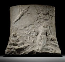 Xviiie Siecle | Desmet Galerie Relief En Marbre De La Stigmatisation De Saint Francois