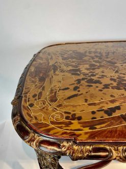 Art Deco | Robin Kowalski Antiques Table A The En Noyer Et Ecaille De Tortue De La Maison Franck