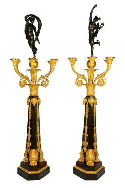 Empire | Limburg Antiquairs Paire De Grands Candelabres Empire