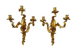 Louis Xv | Jullion Antiquités Paire D'Applique Louis Xv En Bronze Dore Attribue A Caffieri