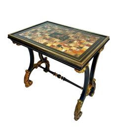 Louis-Philippe | Robin Kowalski Antiques Table Italienne Avec Plateau En Marbre Et Pietra Dura