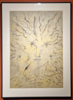 Gravures Anciennes | Castellino Fine Arts Visage Flamboyant, Lithographie - Jean Cocteau (1889 1963)