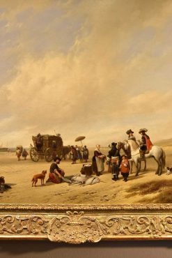 Nouveautes | Antichità Castelbarco La Plage De Scheveningen, Hubertus Van Hove (La 1814 -1865)