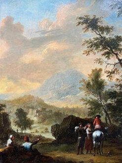 Nouveautes | Arte Fact Fine Art Voyageurs Dans Un Paysage - Attribue A Franz Paula De Ferg (1689 1740)