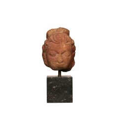 Archeologie | Kinder Kunstkammer Tete De Divinite En Gres Rose Mouchete. Periode Gupta. Ve-Vie Siecle. Inde