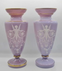 Verrerie, Cristallerie | Anne Besnard Paire De Vases En Opaline, Xixe Siecle