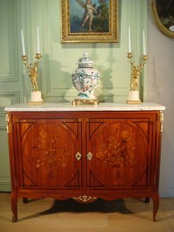 Transition | Antiquaires Balzeau & Brion Buffet Commode A Portes Epoque Transition Estampille De Denizot