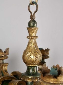 Louis Xiv | Costermans Antiquités Lustre Baroque Italien En Bois Dore Et Laque