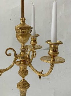 Directoire | Galerie Philippe Guegan Paire De Lampes Bouillottes En Bronze Dore D'Epoque Directoire