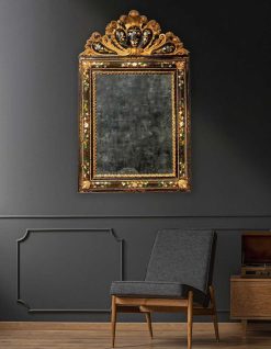 Miroirs, Trumeaux | Galleria Sinigaglia Miroir Venitien En Bois Laque Et Dore Avec Inserts En Nacre