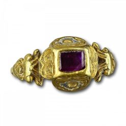 Xvie Siecle Et Avant | Matthew Holder Bague Renaissance En Or Et Email Sertie D'Un Rubis