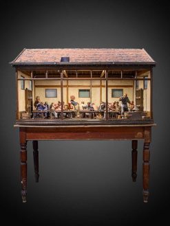 Objets De Curiosite | Spectandum Maquette Du 19E Siecle D'Un Atelier Chinois Comportant 17 Figures En Terre Cuite