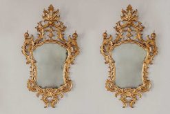 Miroirs, Trumeaux | Galleria Sinigaglia Paire De Miroirs Italiens En Bois Dore D'Epoque Louis Xv