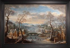 Louis Xiv | Galerie FC Paris Paysage D'Hiver Avec Patineurs Sur Une Riviere Gelee, Ecole Hollandaise Xviie Siecle